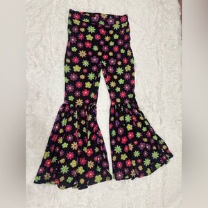New 3x flower bell bottom pants leggings retro boho festival rave 60s hippie